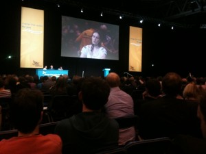 Zoe O'Connell speaking at the Lib Dem's Special Conference